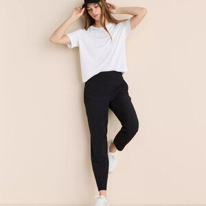 Lou & Grey Wrinkle-Resistant Travel Ankle Pants | Black | Zip Pockets | NWT